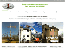 Tablet Screenshot of alphaoneconstruction.com